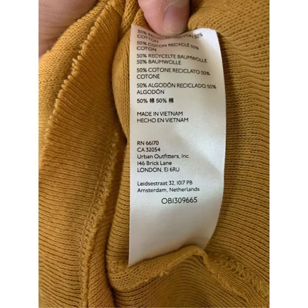 Free People We The Free oversized thermal mustard yellow women’s size XS NEW NWT
